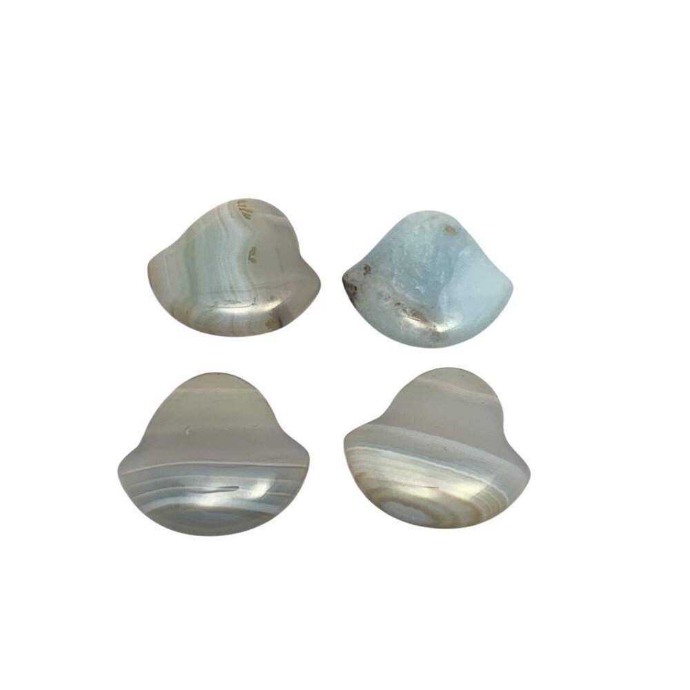 Lot Of 4 Agate Bell Shaped Beads (2016)